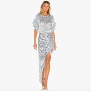 ACACIA Blue Cherry Luau Silk Maxi Dress